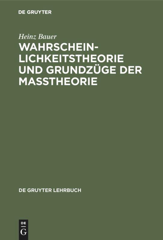Vorderes Coverbild Wahrscheinlichkeitstheorie und Grundzüge der Maßtheorie