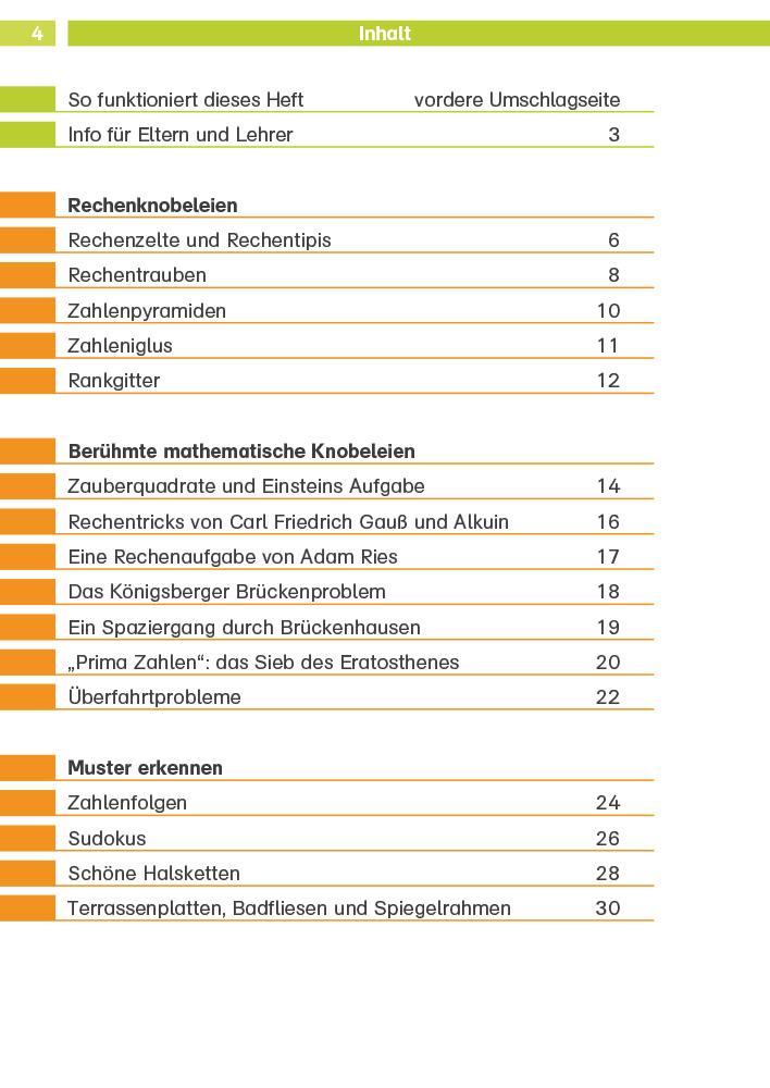 Beispielinhalt (Bild) Die Mathe-Helden Knobelaufgaben für Mathe-Helden 2. Klasse