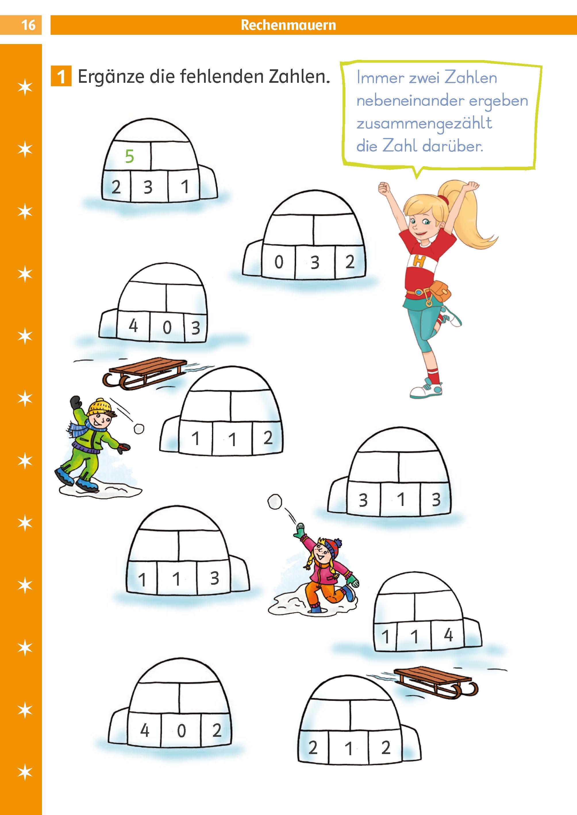 Beispielinhalt (Bild) Die Mathe-Helden Kopfrechnen 1. Klasse