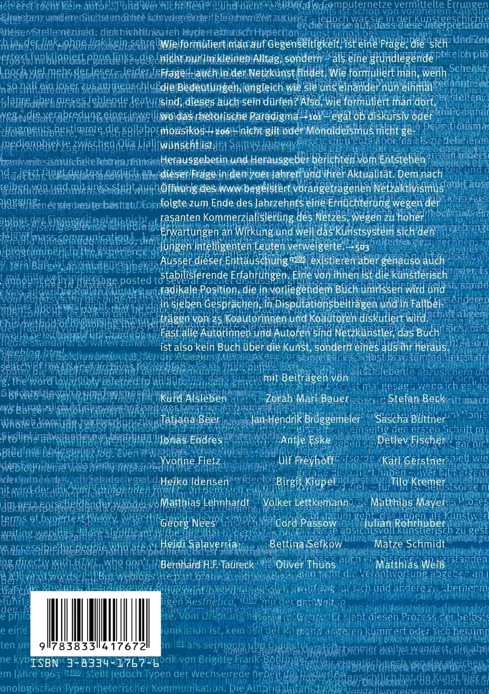 Rückseitencover Mutualität in Netzkunstaffairen