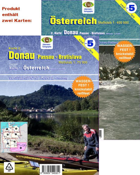 Vorderes Coverbild Wassersport-Wanderkarte Österreich