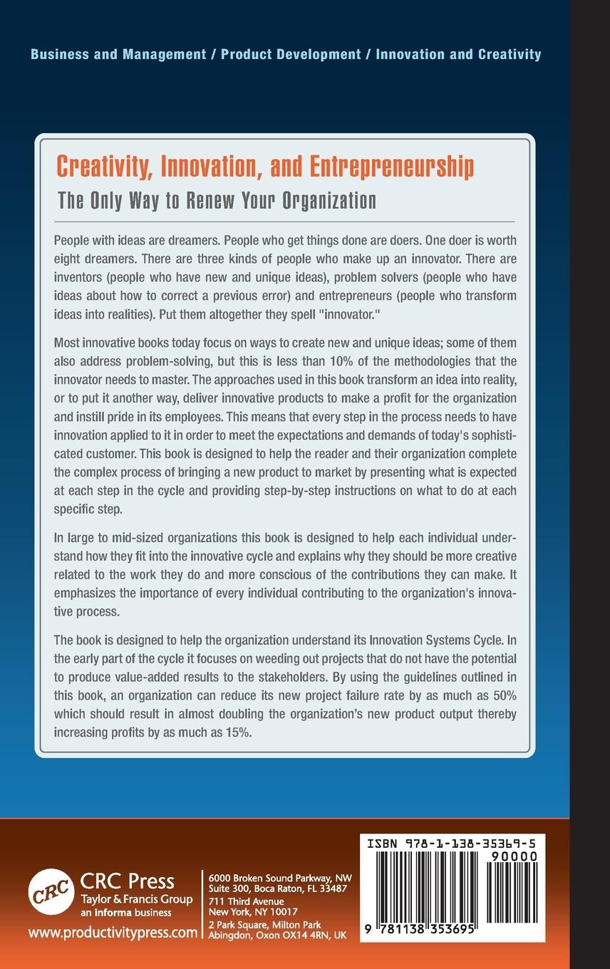 Rückseitencover Creativity, Innovation, and Entrepreneurship