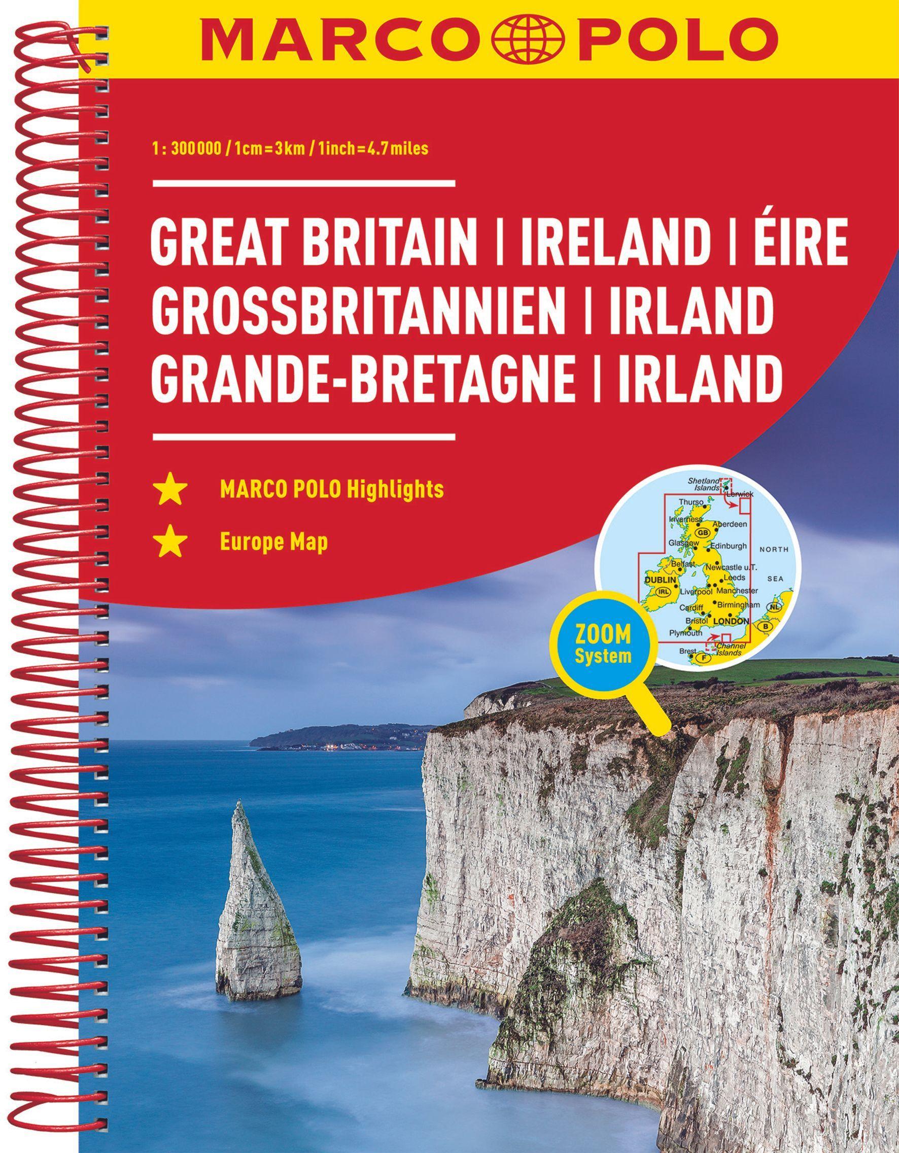 Vorderes Coverbild MARCO POLO ReiseAtlas Großbritannien, Irland 1:300 000