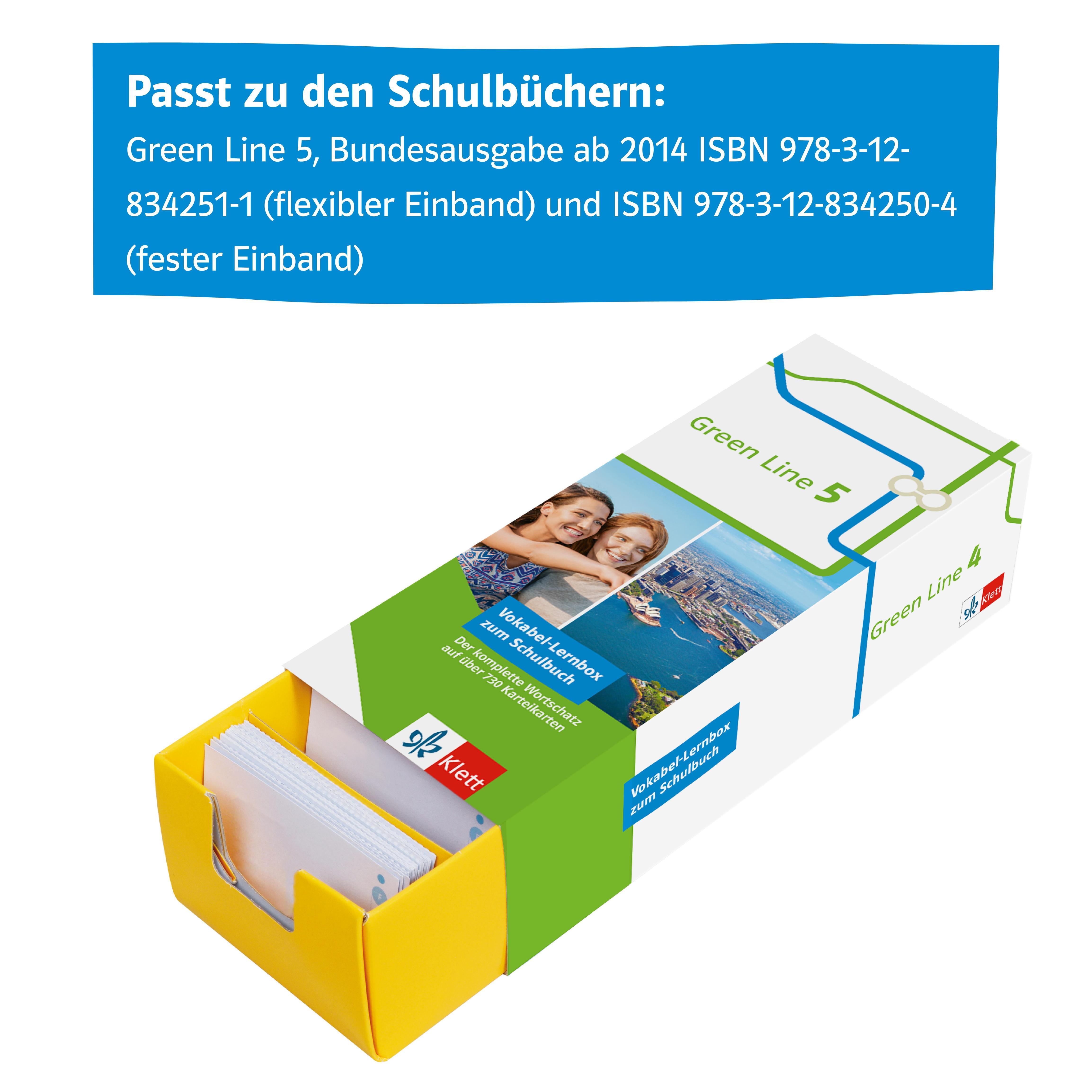Beispielinhalt (Bild) Green Line 5 G8 Klasse 9 Vokabel-Lernbox zum Schulbuch. Englisch