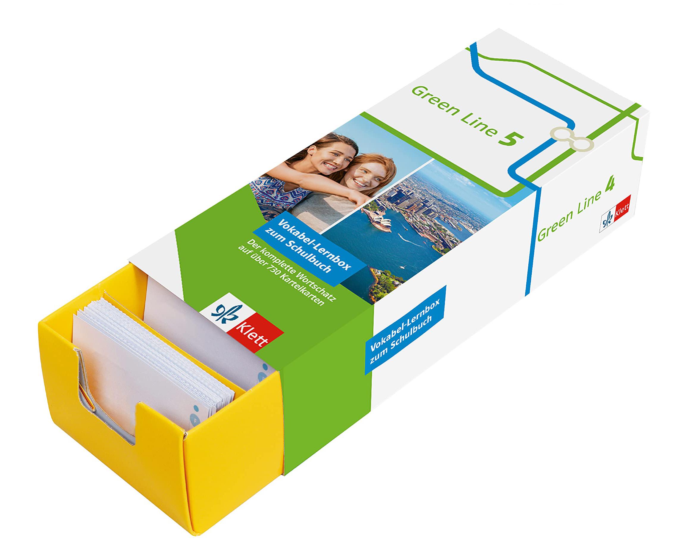 Vorderes Coverbild Green Line 5 G8 Klasse 9 Vokabel-Lernbox zum Schulbuch. Englisch