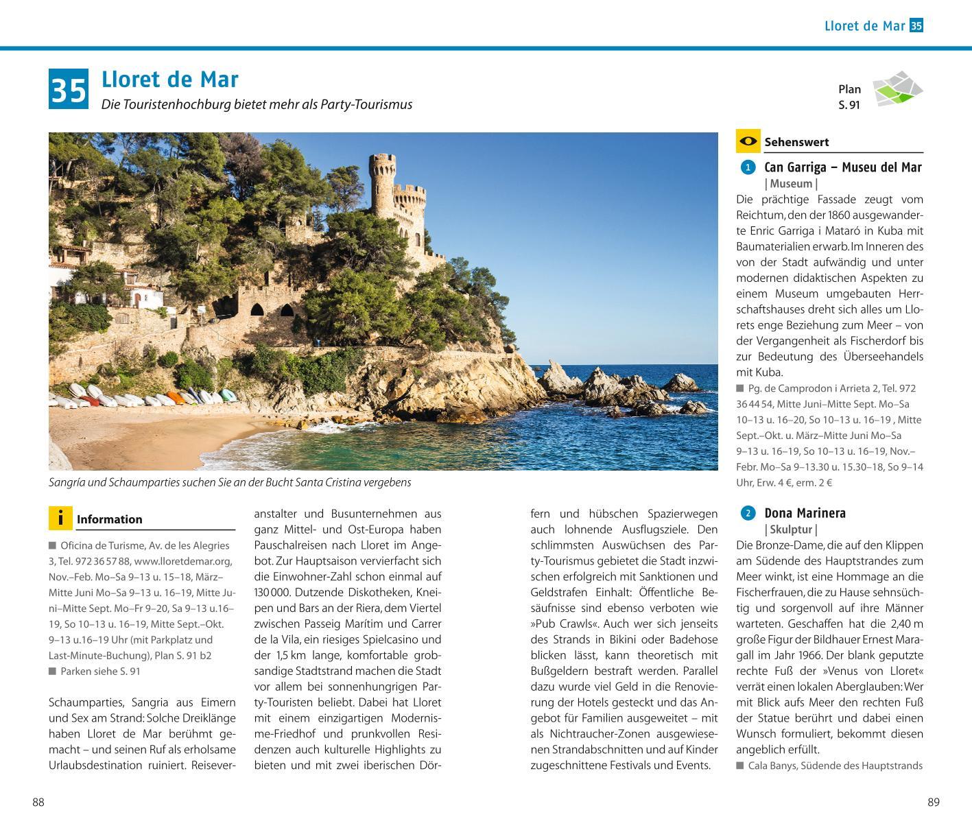 Beispielinhalt (Bild) ADAC Reiseführer Costa Brava und Barcelona