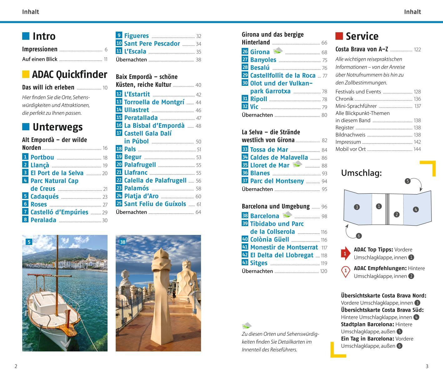 Beispielinhalt (Bild) ADAC Reiseführer Costa Brava und Barcelona