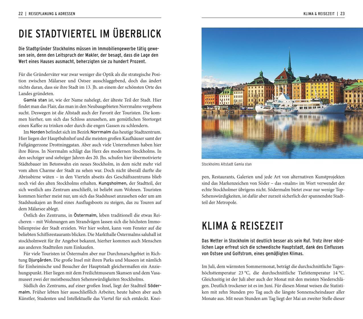 Beispielinhalt (Bild) POLYGLOTT on tour Reiseführer Stockholm