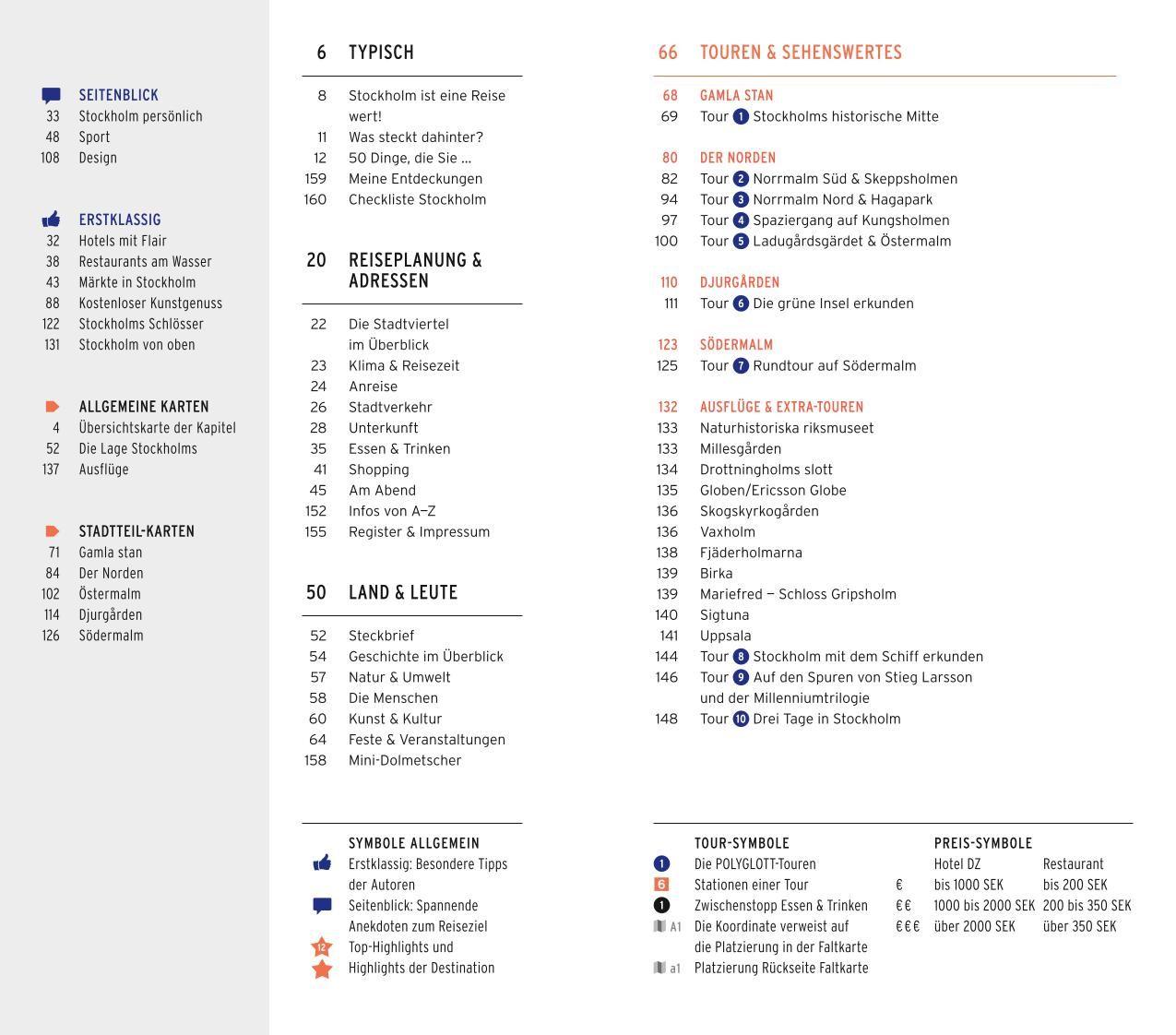 Beispielinhalt (Bild) POLYGLOTT on tour Reiseführer Stockholm