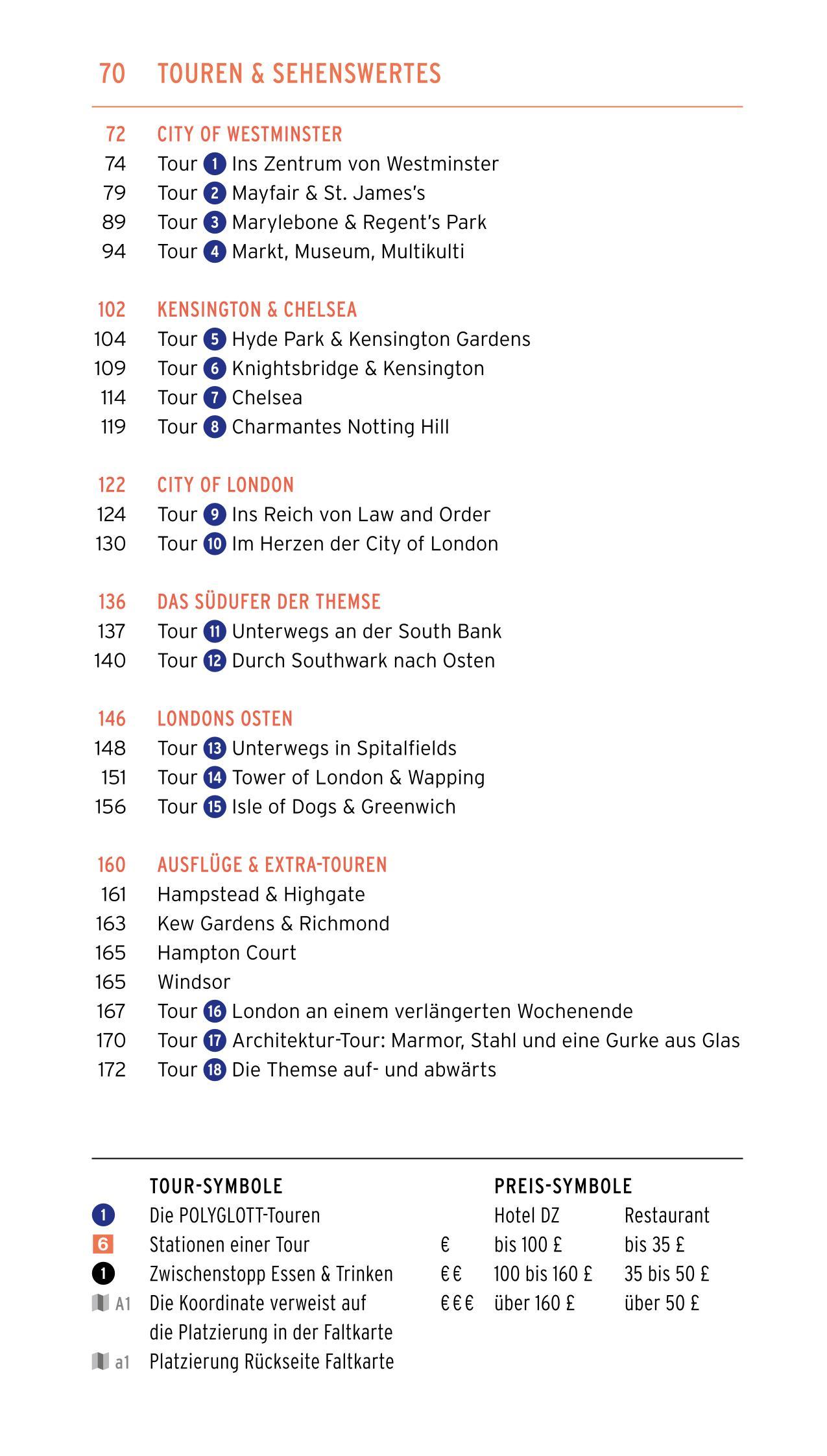 Beispielinhalt (Bild) POLYGLOTT on tour Reiseführer London