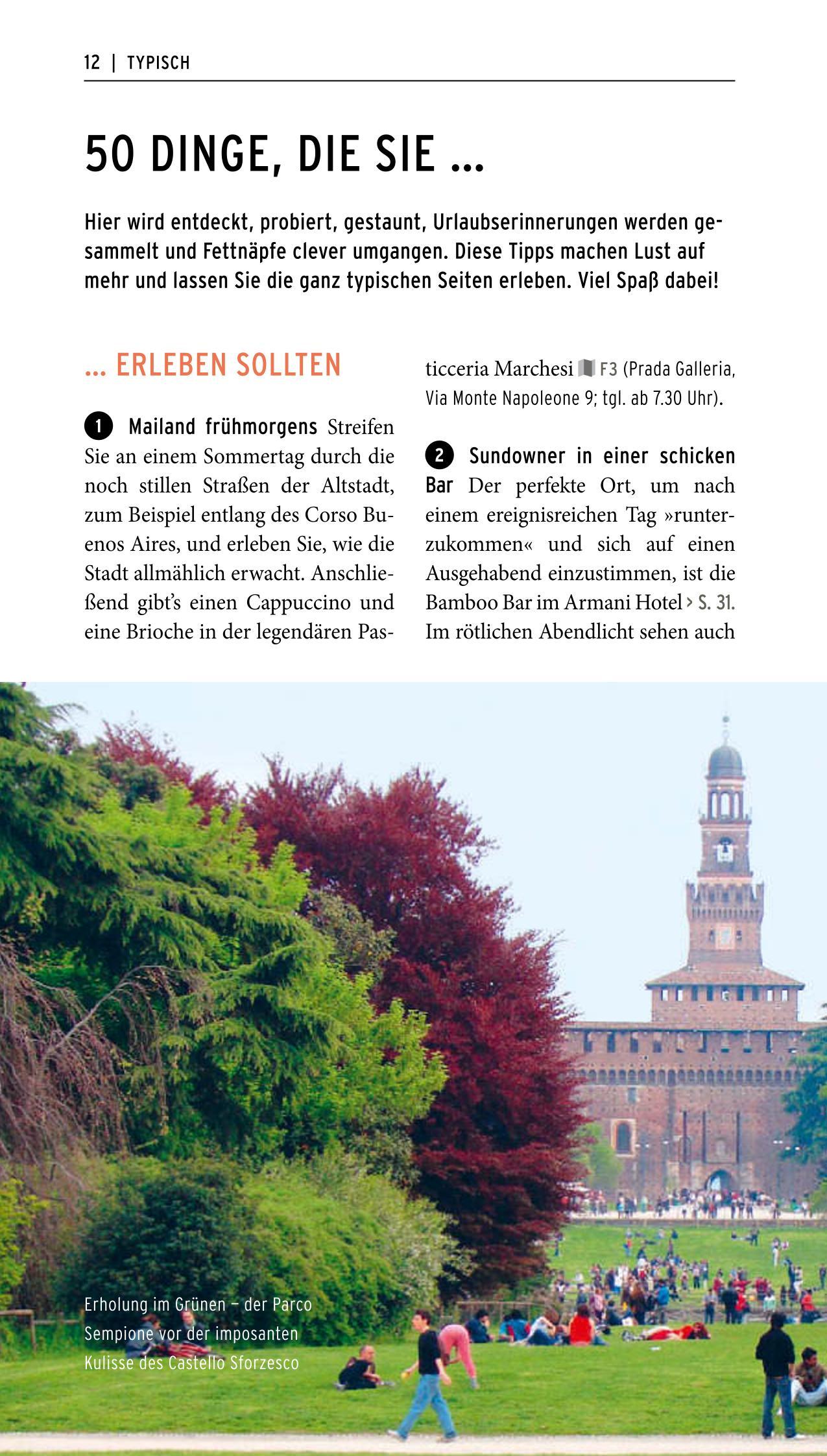 Beispielinhalt (Bild) POLYGLOTT on tour Reiseführer Mailand