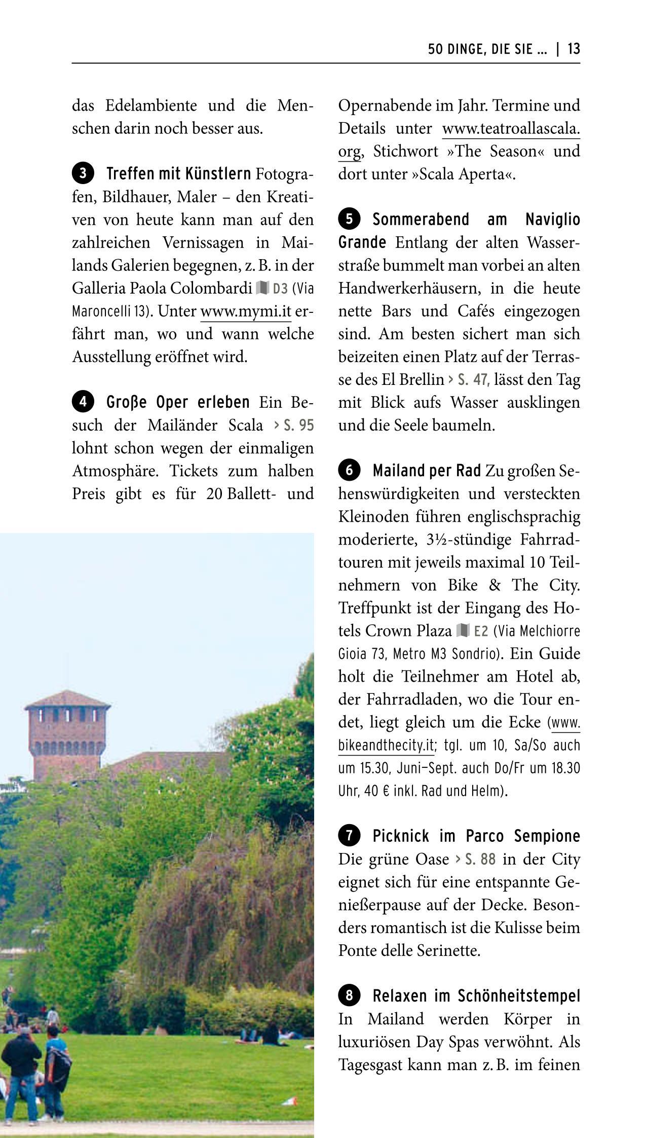 Beispielinhalt (Bild) POLYGLOTT on tour Reiseführer Mailand