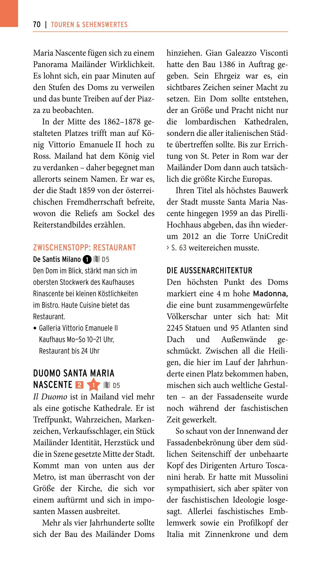 Beispielinhalt (Bild) POLYGLOTT on tour Reiseführer Mailand
