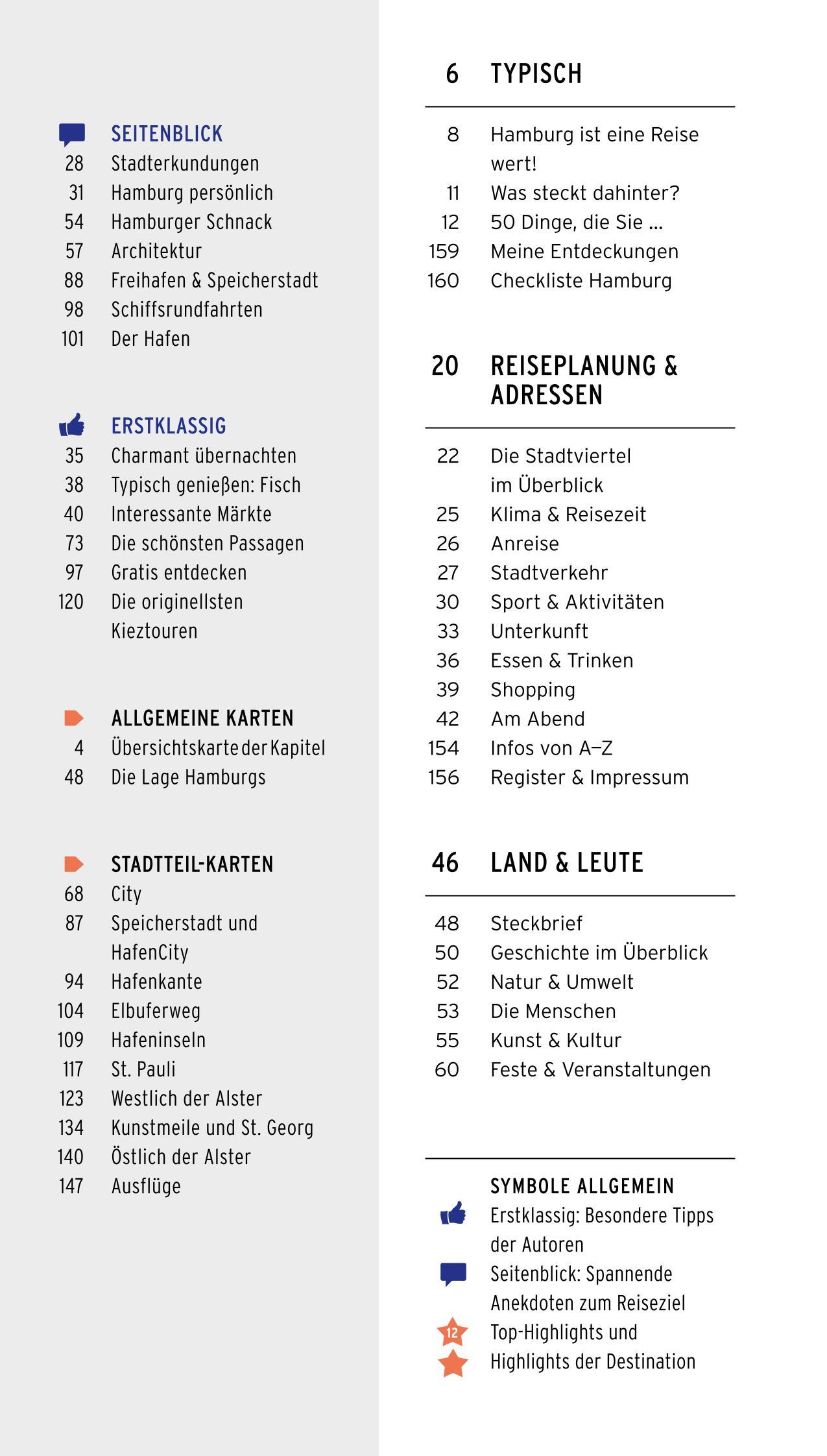 Beispielinhalt (Bild) POLYGLOTT on tour Reiseführer Hamburg