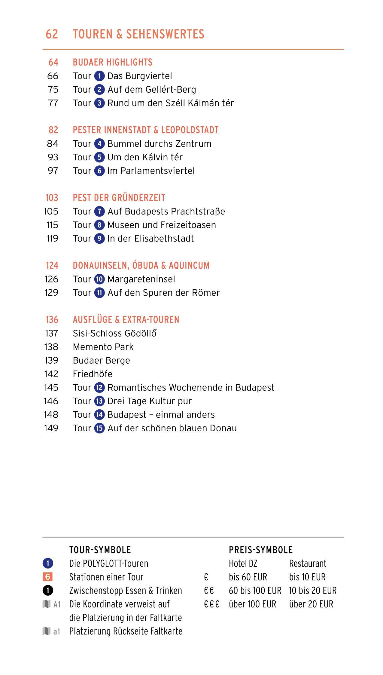 Beispielinhalt (Bild) POLYGLOTT on tour Reiseführer Budapest