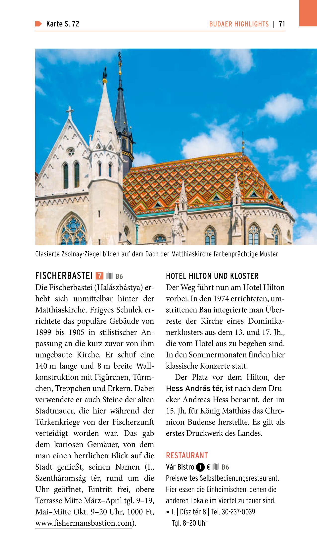 Beispielinhalt (Bild) POLYGLOTT on tour Reiseführer Budapest