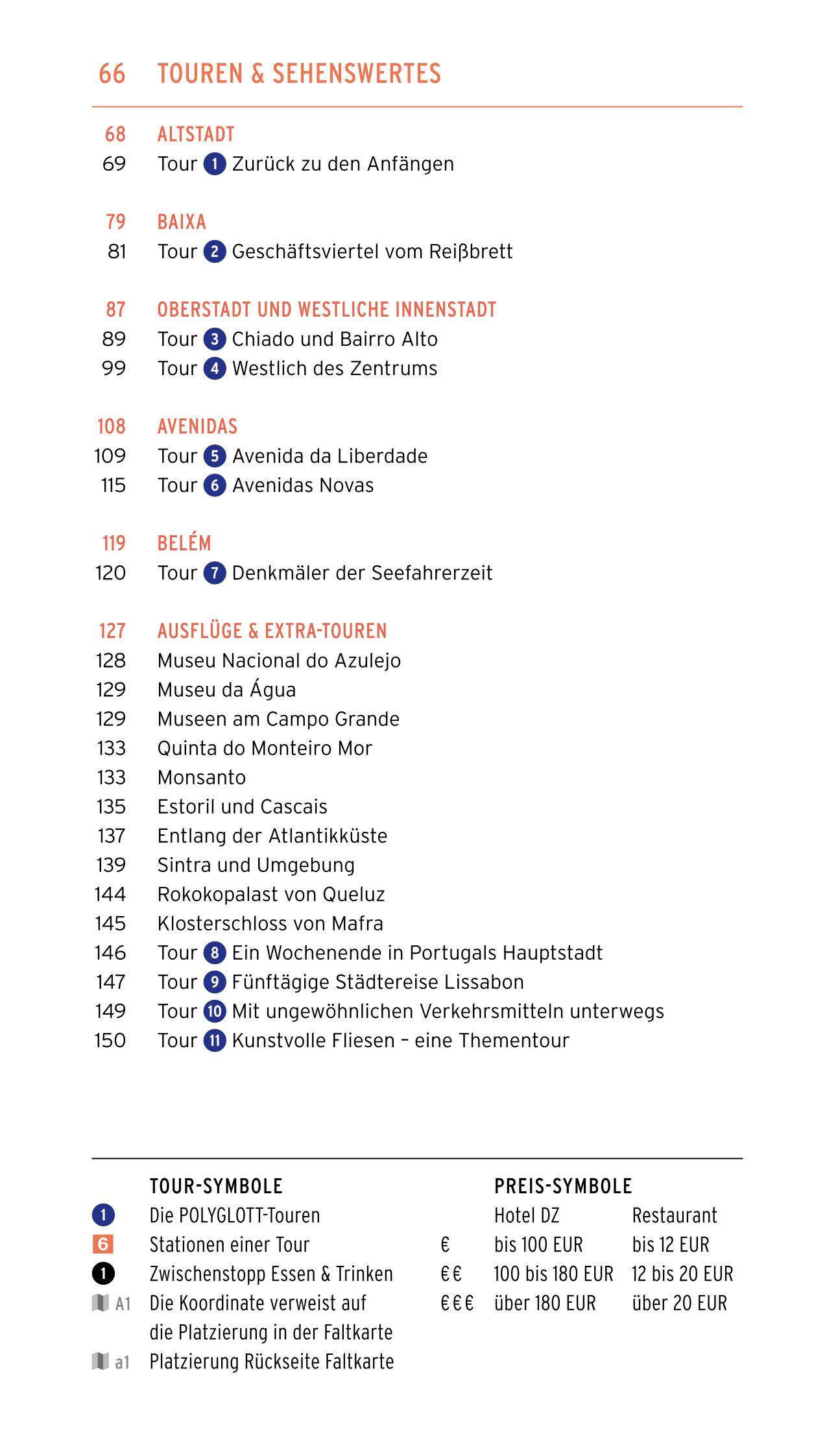 Beispielinhalt (Bild) POLYGLOTT on tour Reiseführer Lissabon