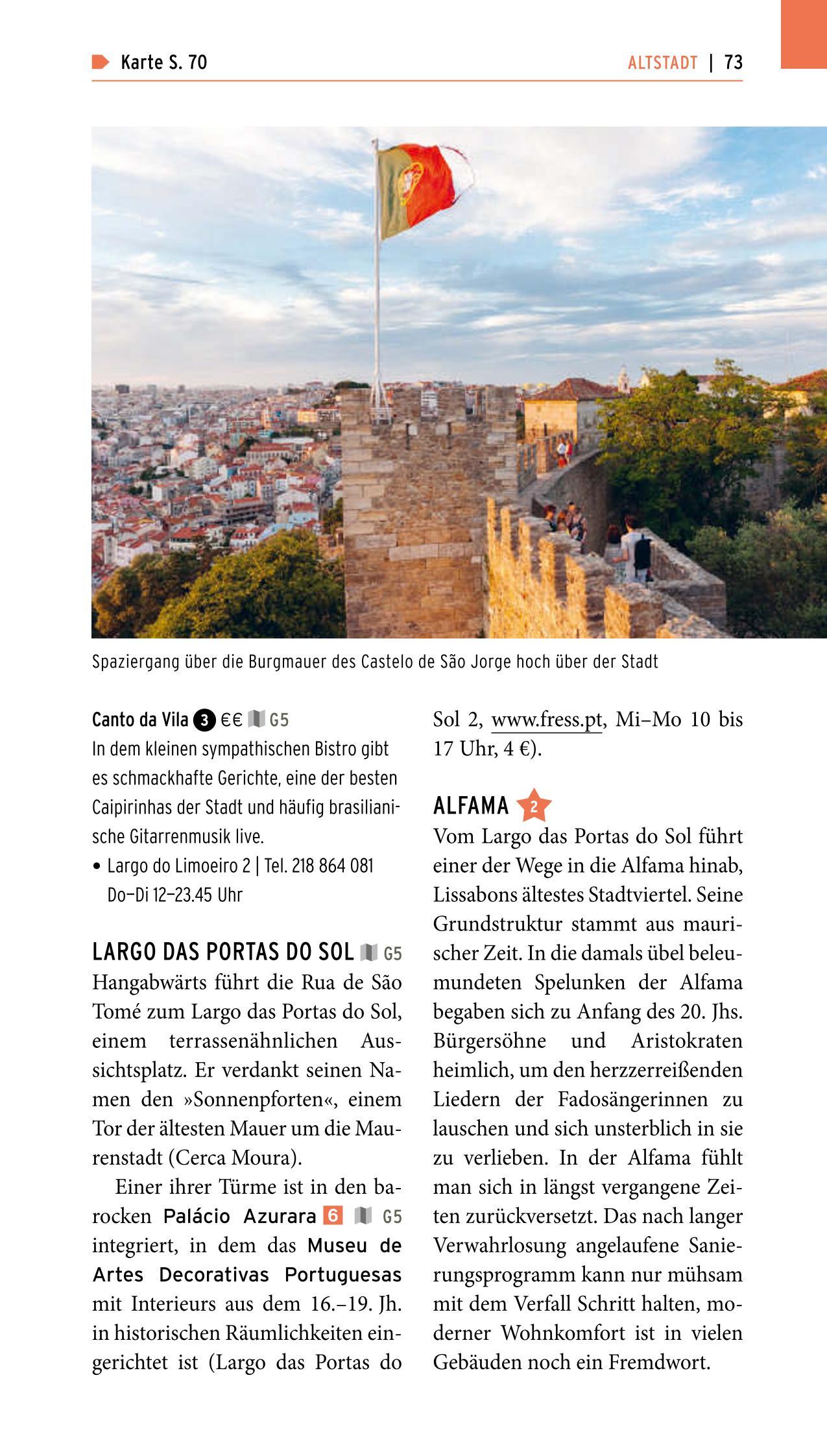 Beispielinhalt (Bild) POLYGLOTT on tour Reiseführer Lissabon