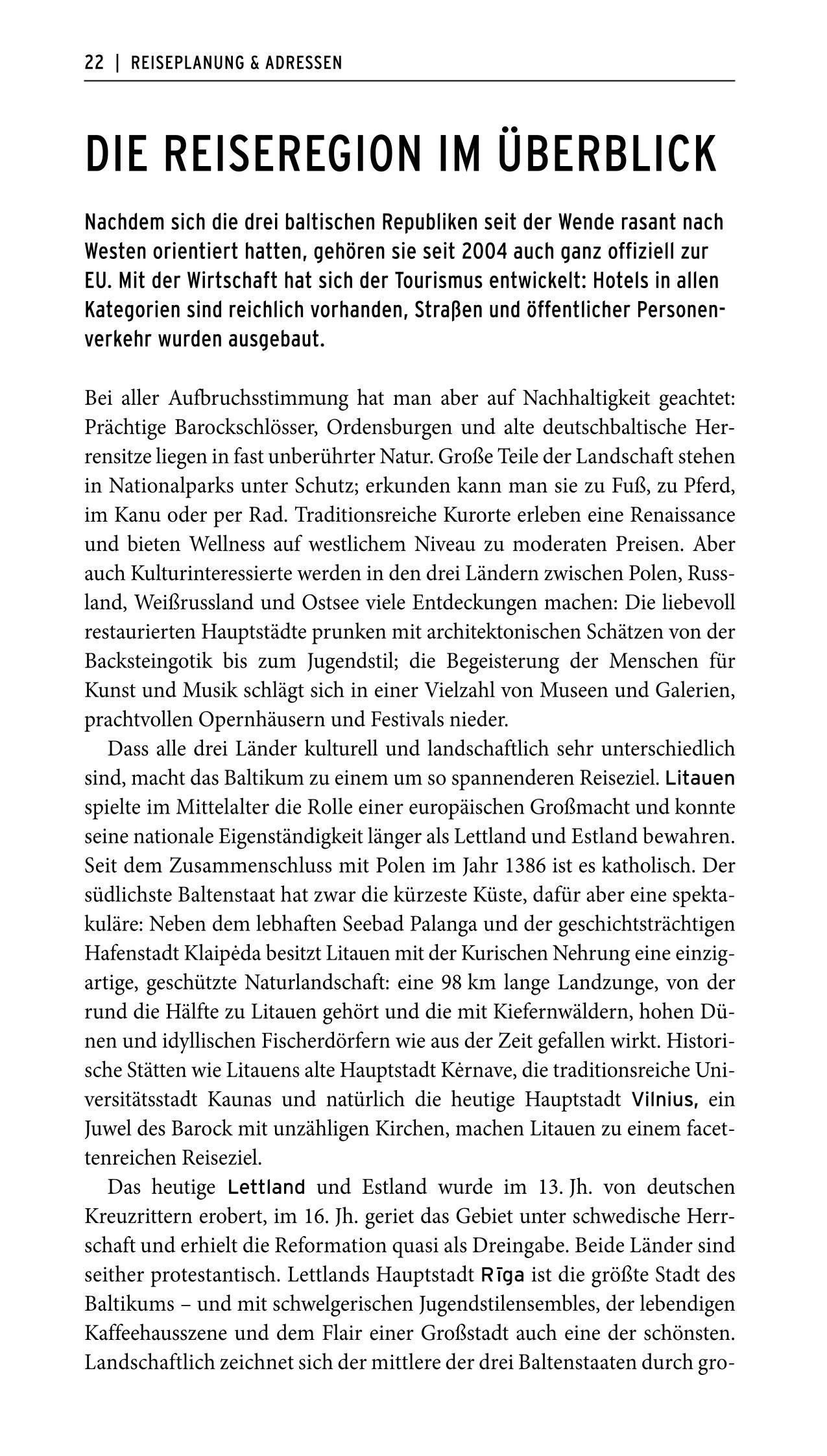 Beispielinhalt (Bild) POLYGLOTT on tour Reiseführer Baltikum