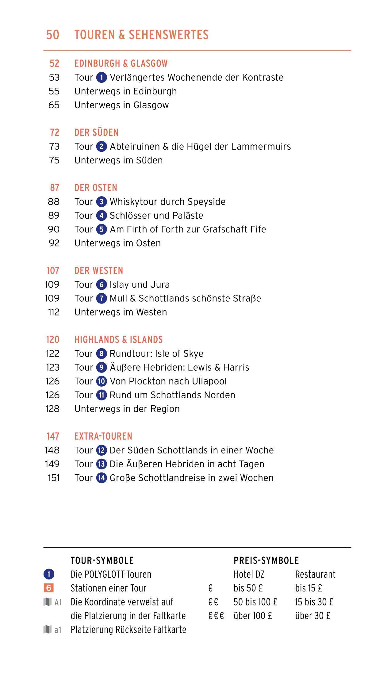 Beispielinhalt (Bild) POLYGLOTT on tour Reiseführer Schottland