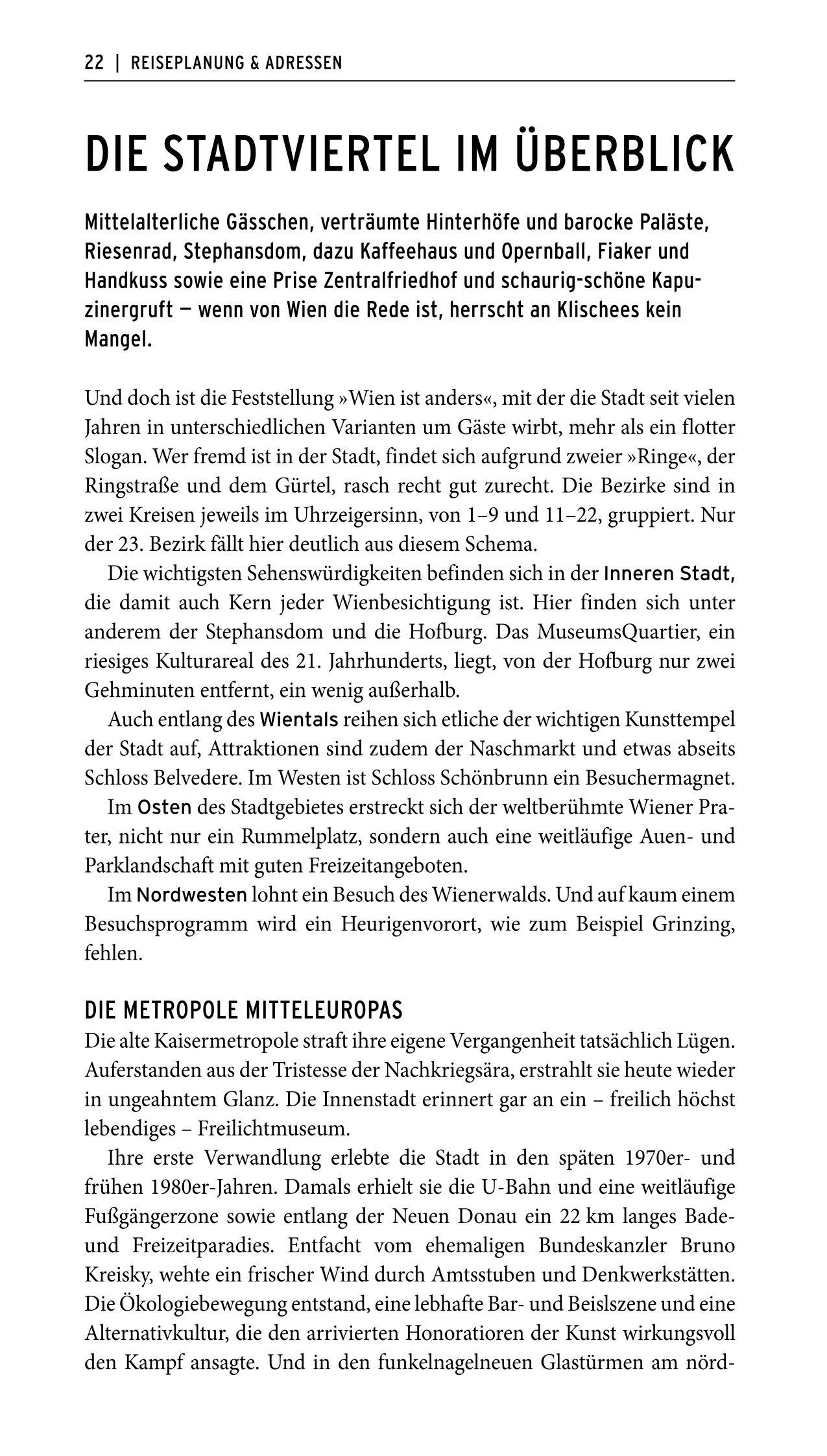 Beispielinhalt (Bild) POLYGLOTT on tour Reiseführer Wien