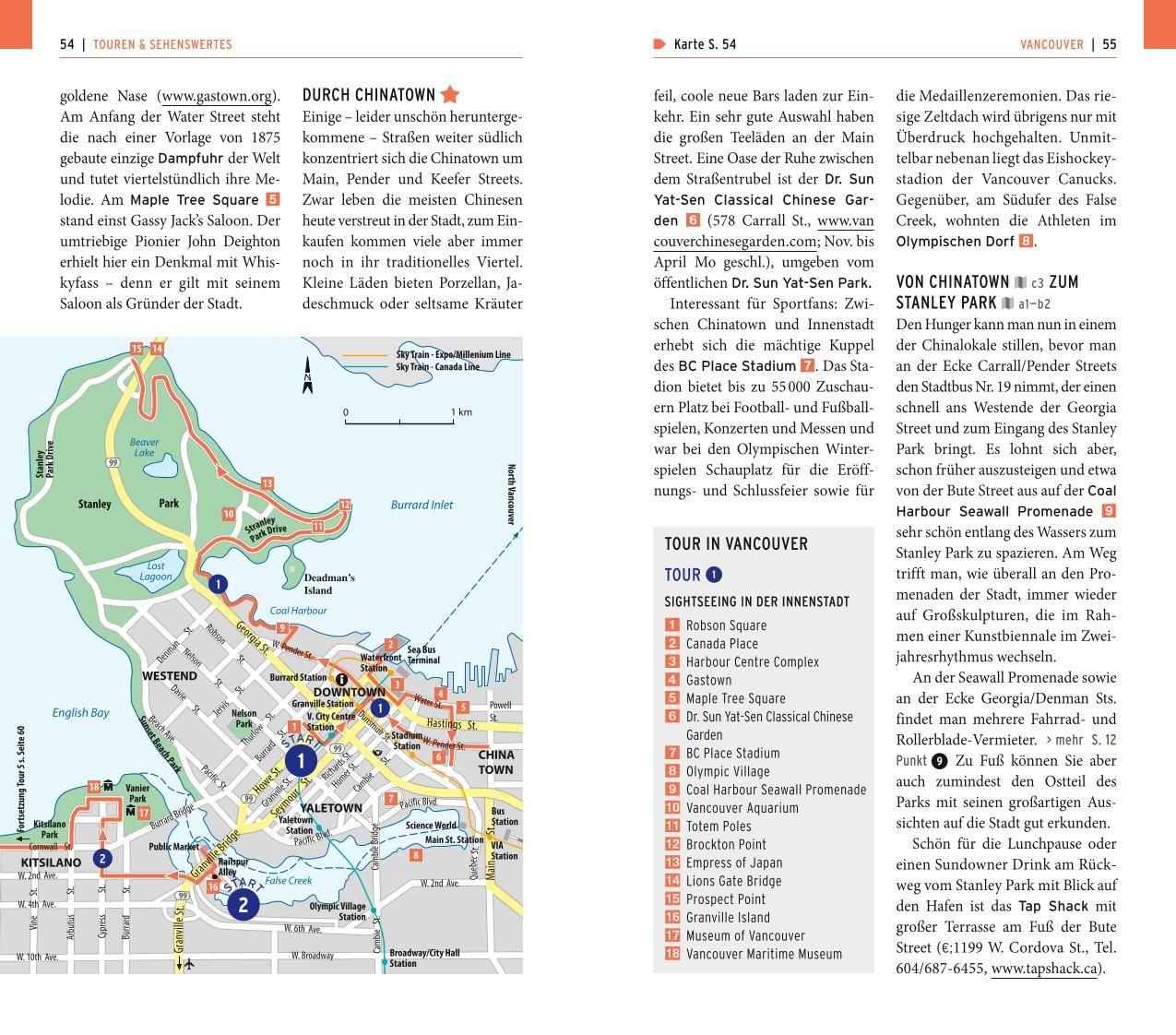 Beispielinhalt (Bild) POLYGLOTT on tour Reiseführer Kanada - Der Westen