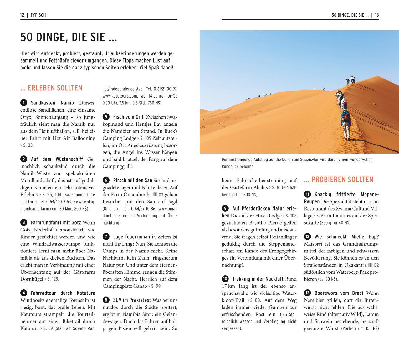 Beispielinhalt (Bild) POLYGLOTT on tour Reiseführer Namibia