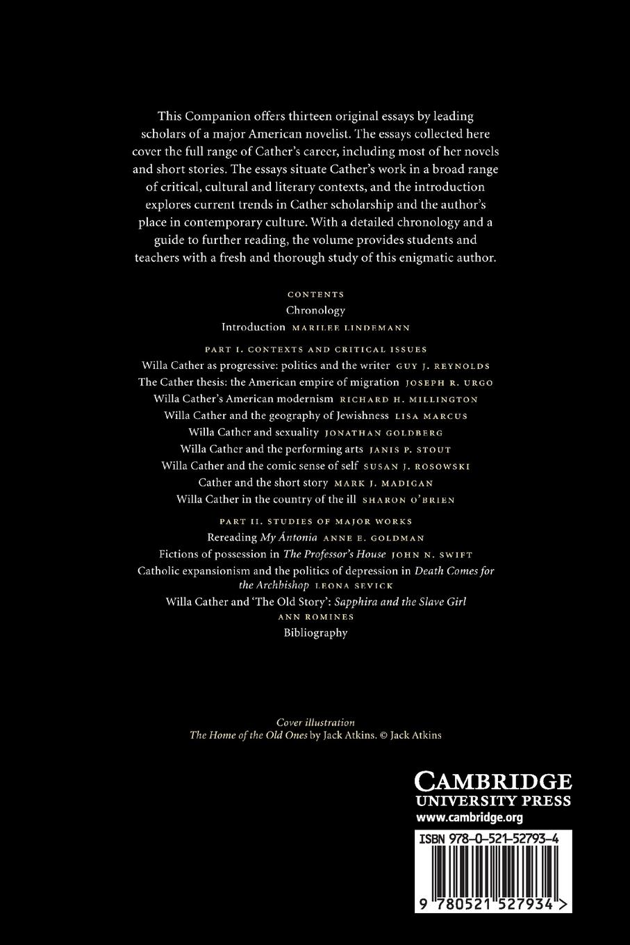 Rückseitencover The Cambridge Companion to Willa Cather