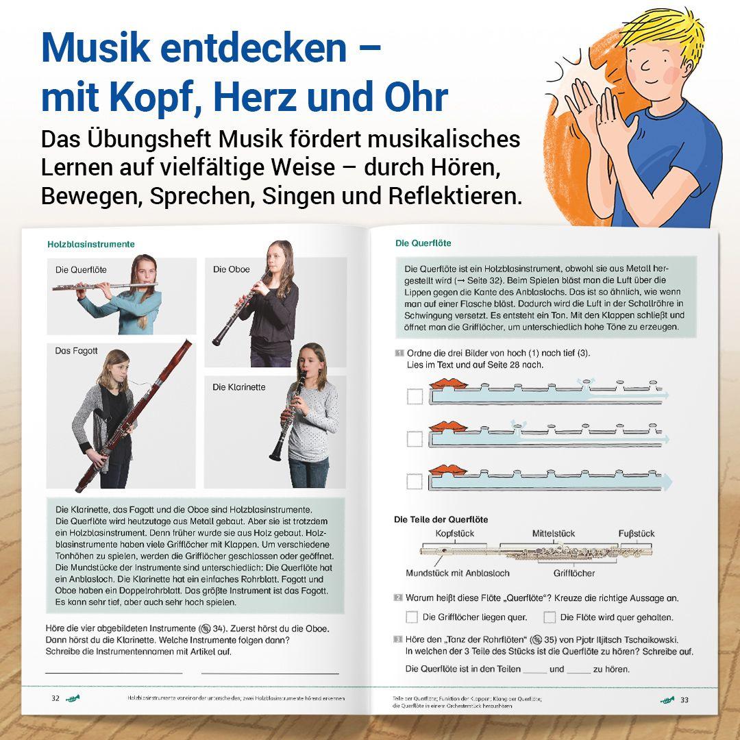 Beispielinhalt (Bild) Das Übungsheft Musik 3/4