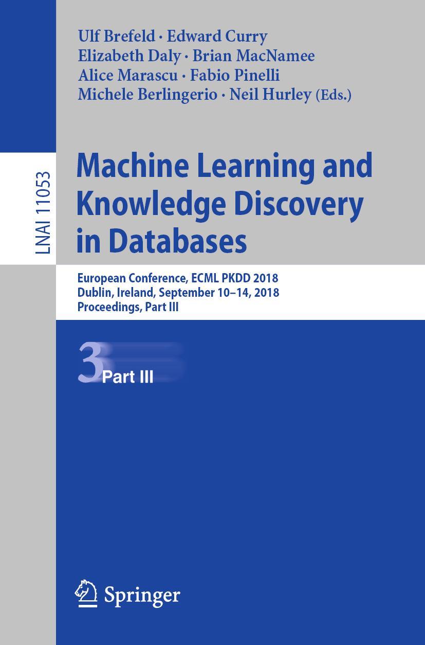 Vorderes Coverbild Machine Learning and Knowledge Discovery in Databases