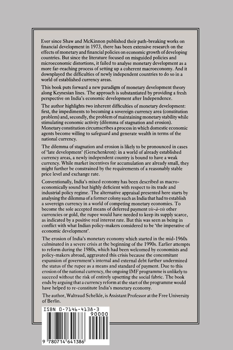 Rückseitencover Constitution and Erosion of a Monetary Economy