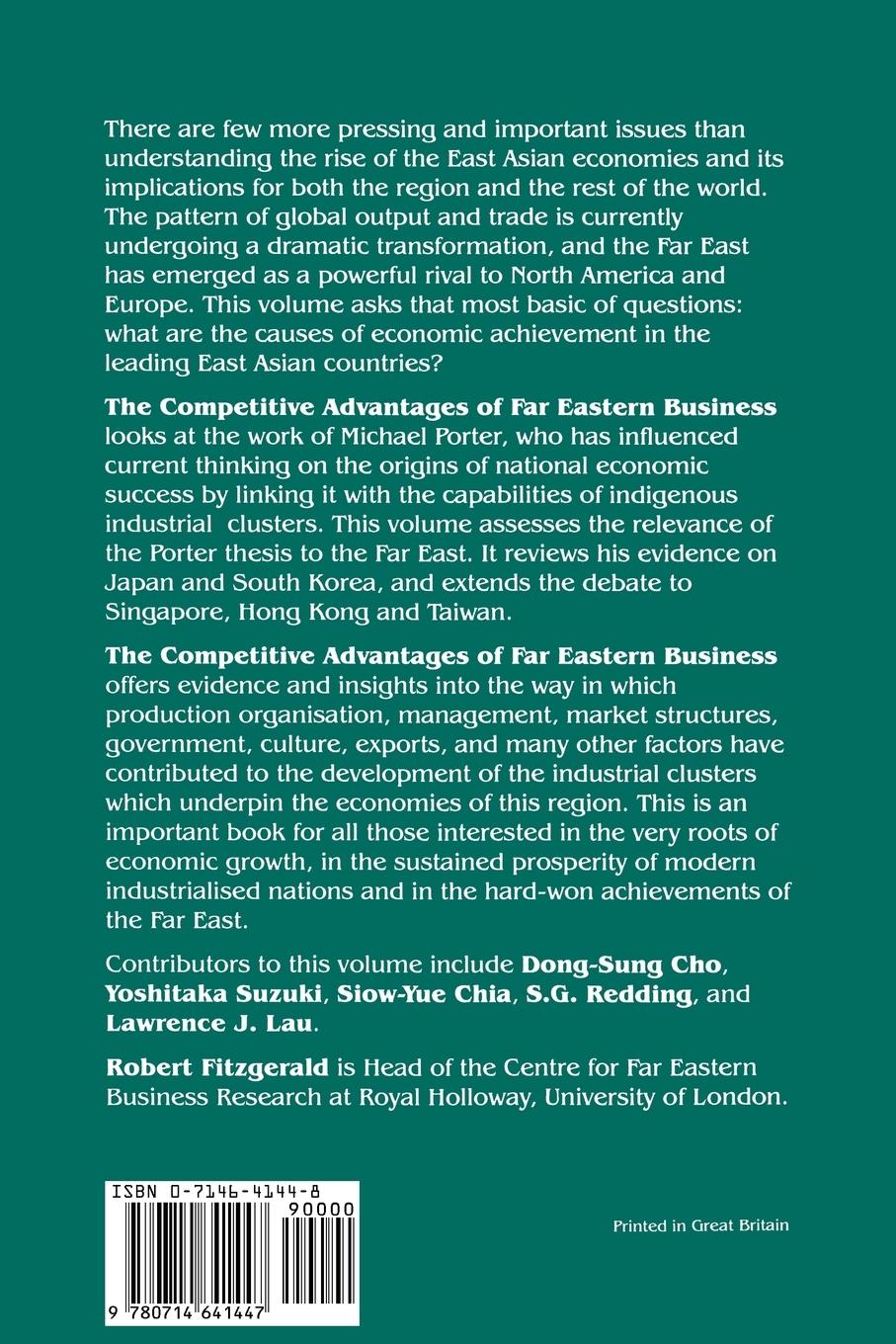 Rückseitencover The Competitive Advantages of Far Eastern Business