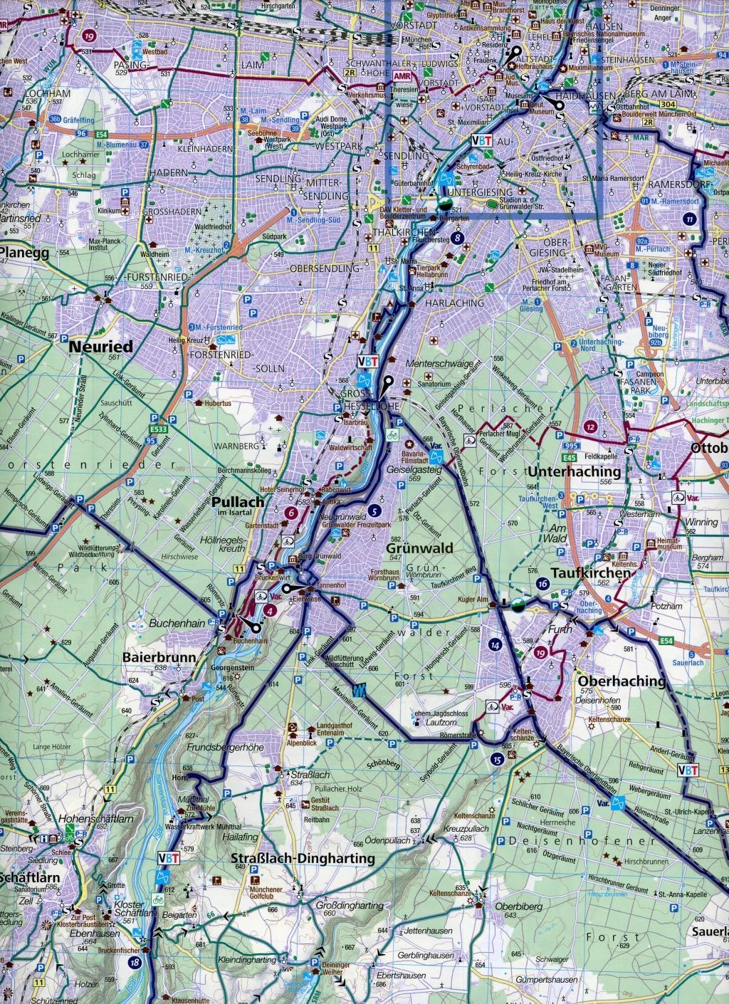 Beispielinhalt (Bild) KOMPASS Fahrradkarte München und Umgebung 1:70.000, FK 3334