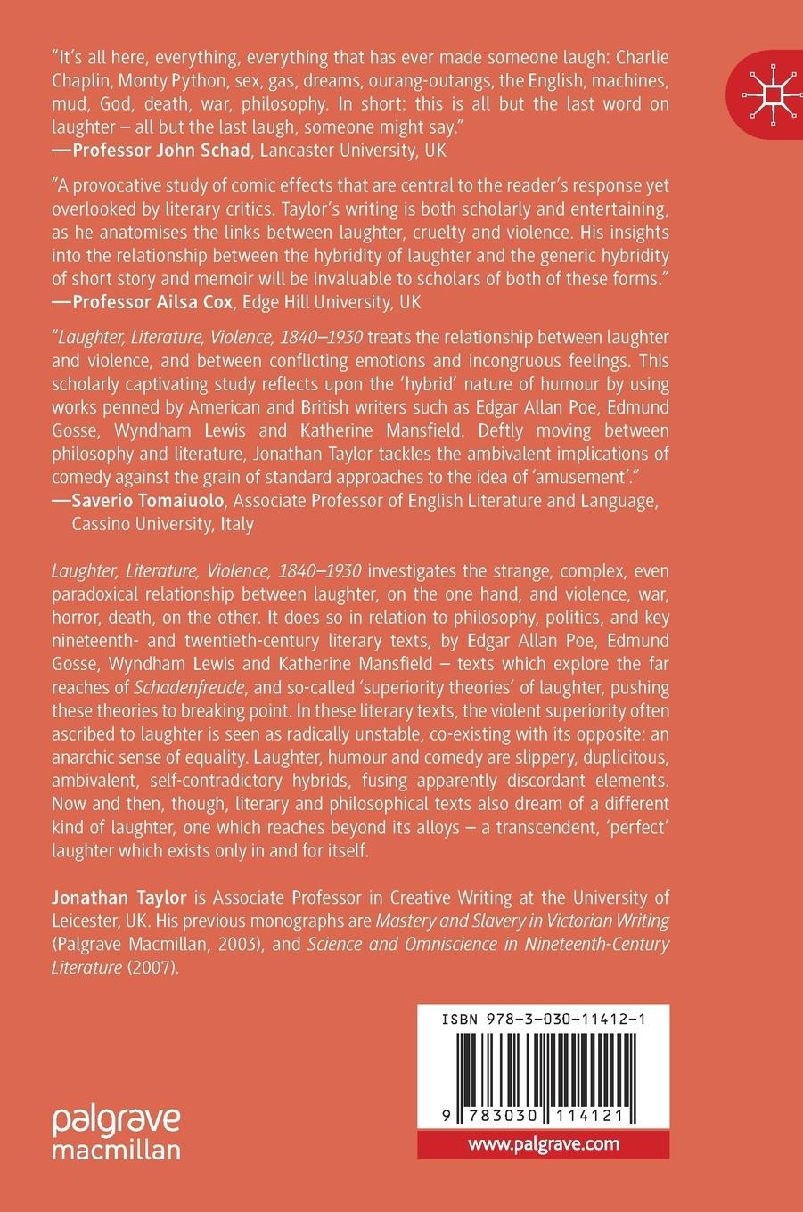 Rückseitencover Laughter, Literature, Violence, 1840-1930