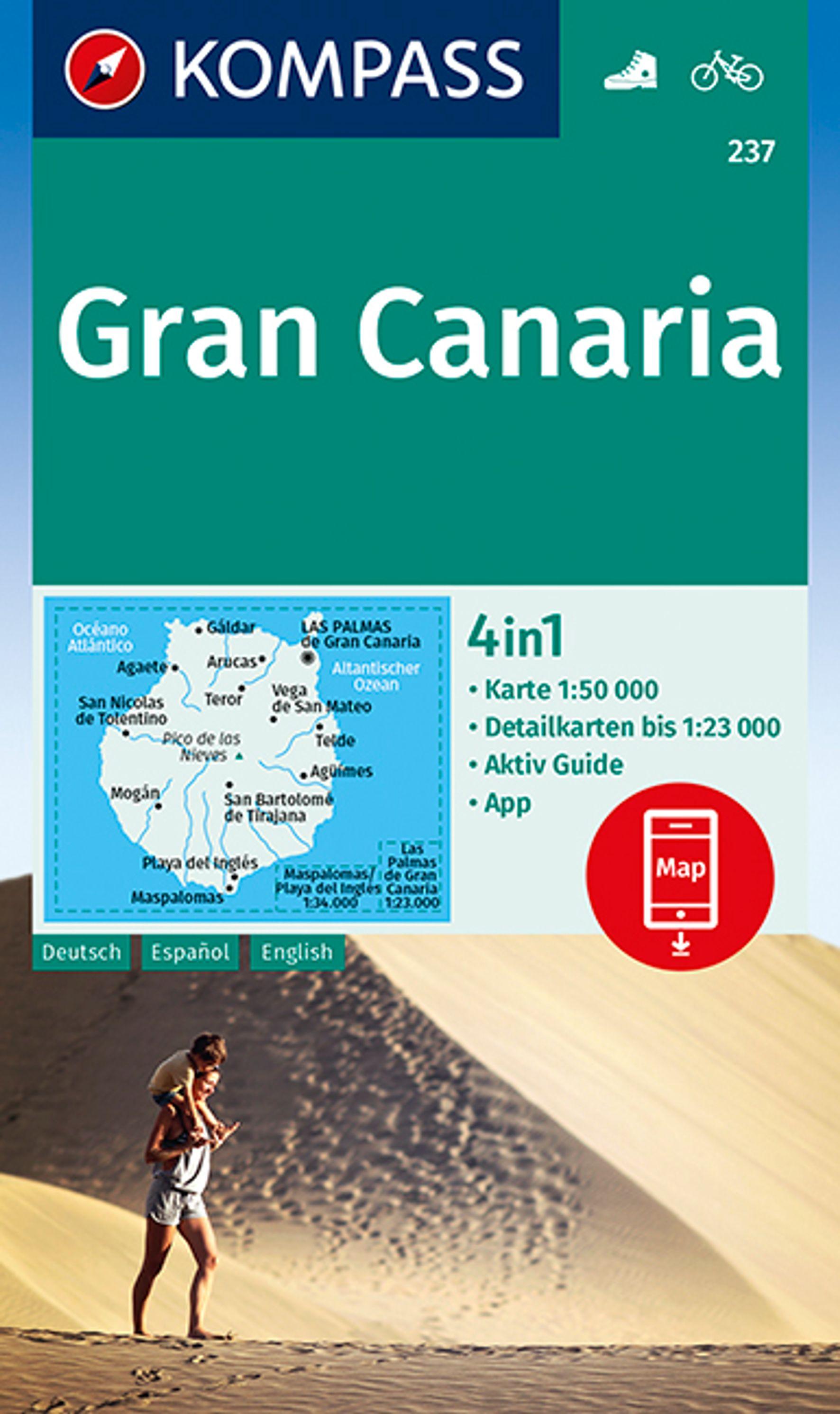 Vorderes Coverbild KOMPASS Wanderkarte 237 Gran Canaria 1:50.000