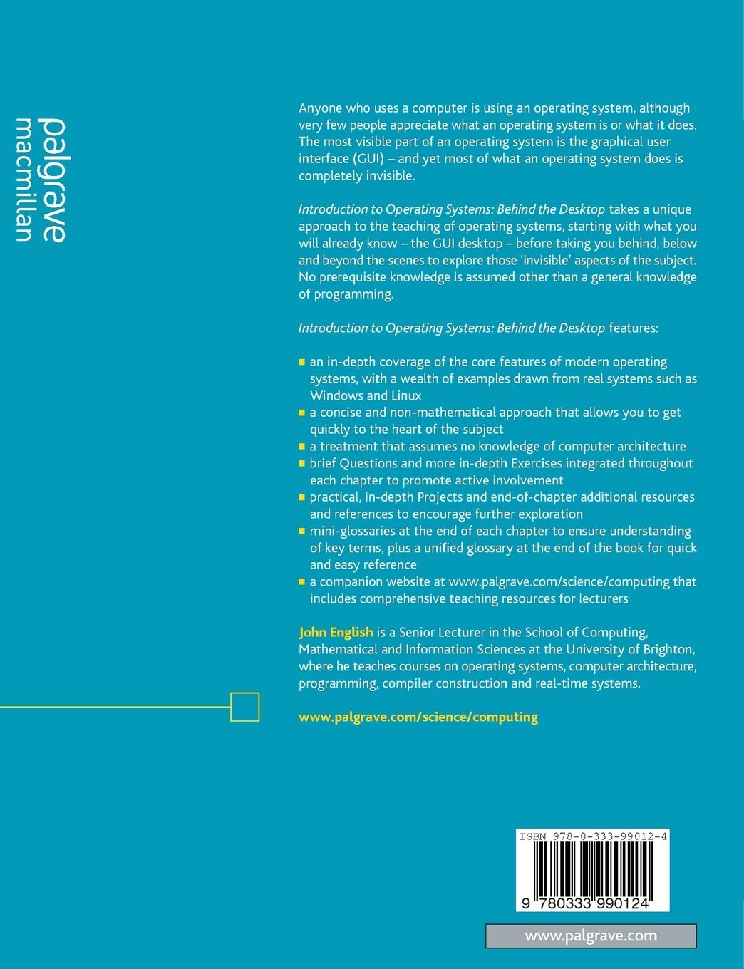 Rückseitencover Introduction to Operating Systems