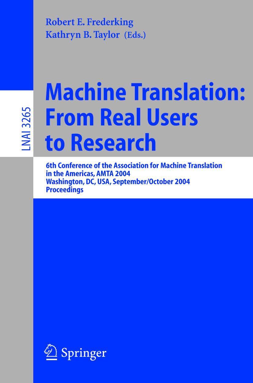 Vorderes Coverbild Machine Translation: From Real Users to Research
