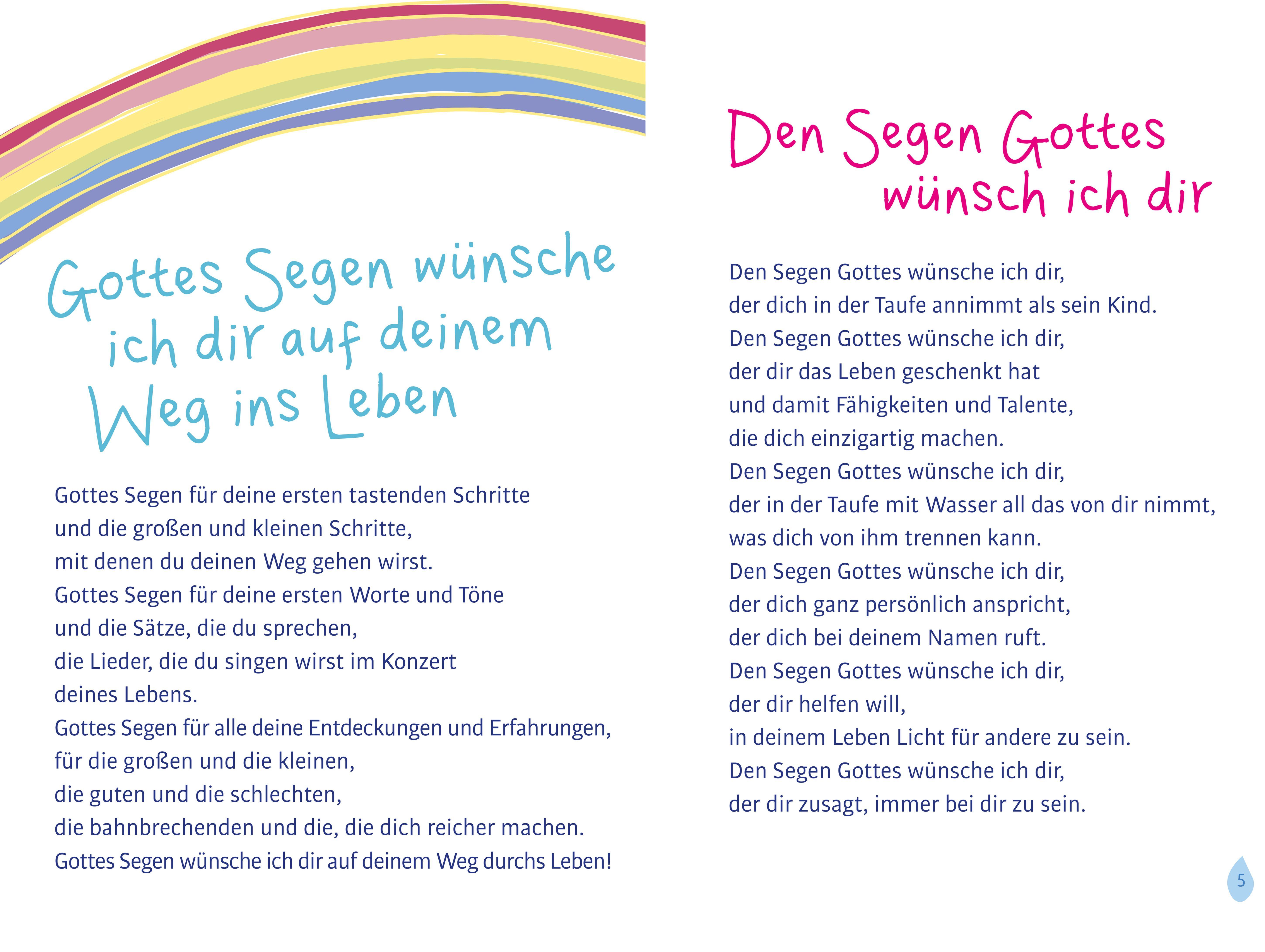 Beispielinhalt (Bild) Die schönsten Taufgebete