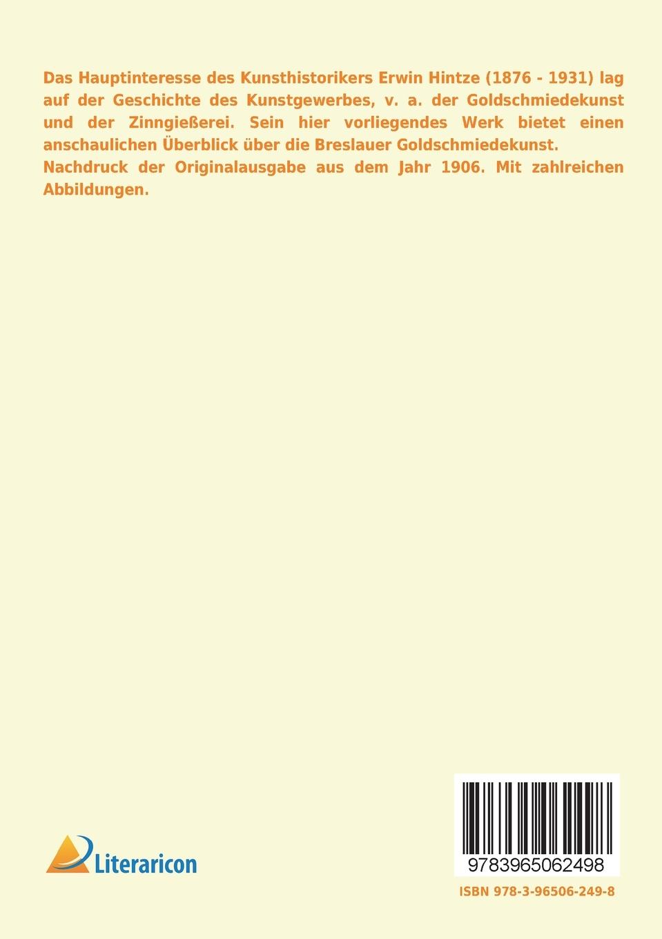 Rückseitencover Die Breslauer Goldschmiede