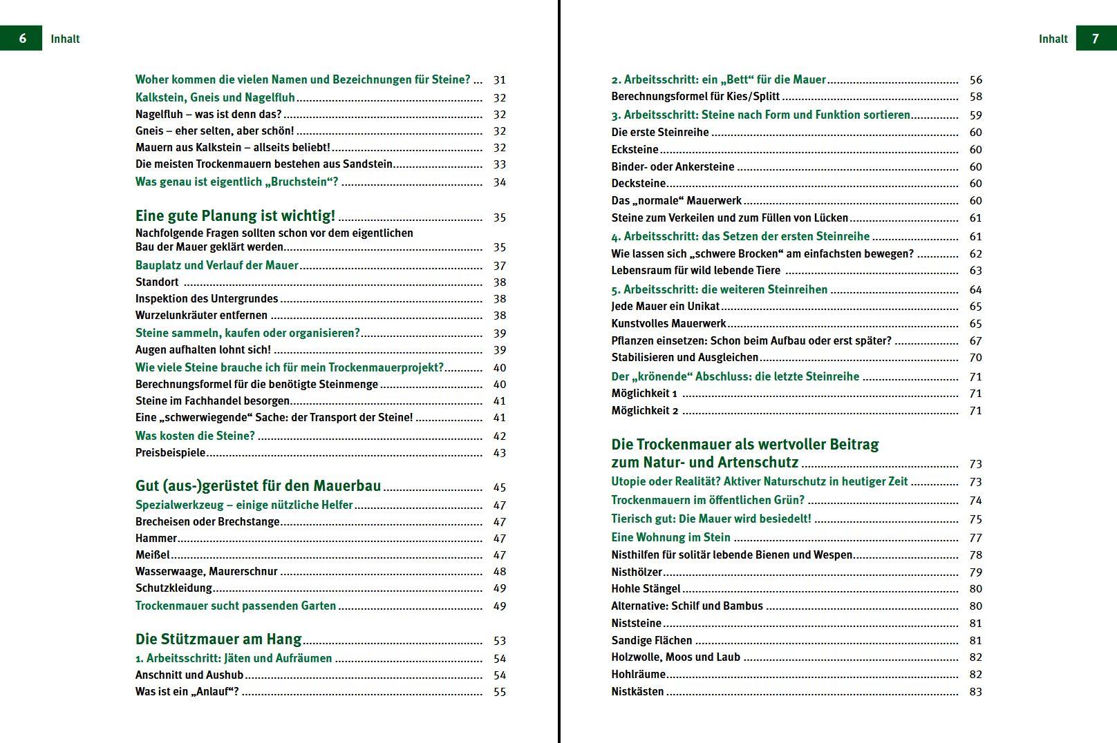 Beispielinhalt (Bild) Trockenmauern