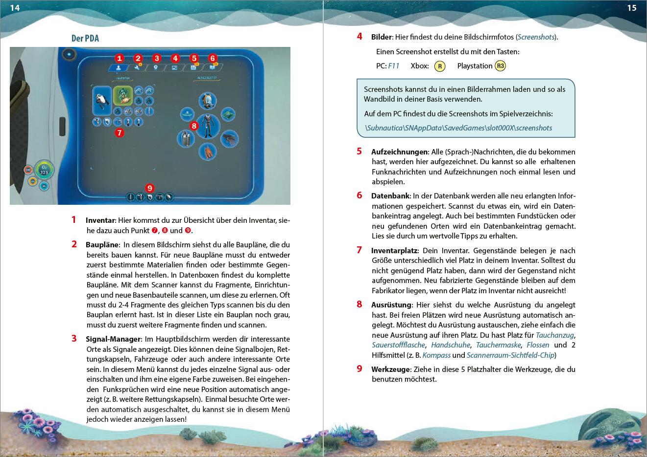 Beispielinhalt (Bild) Das inoffizielle Handbuch zu Subnautica