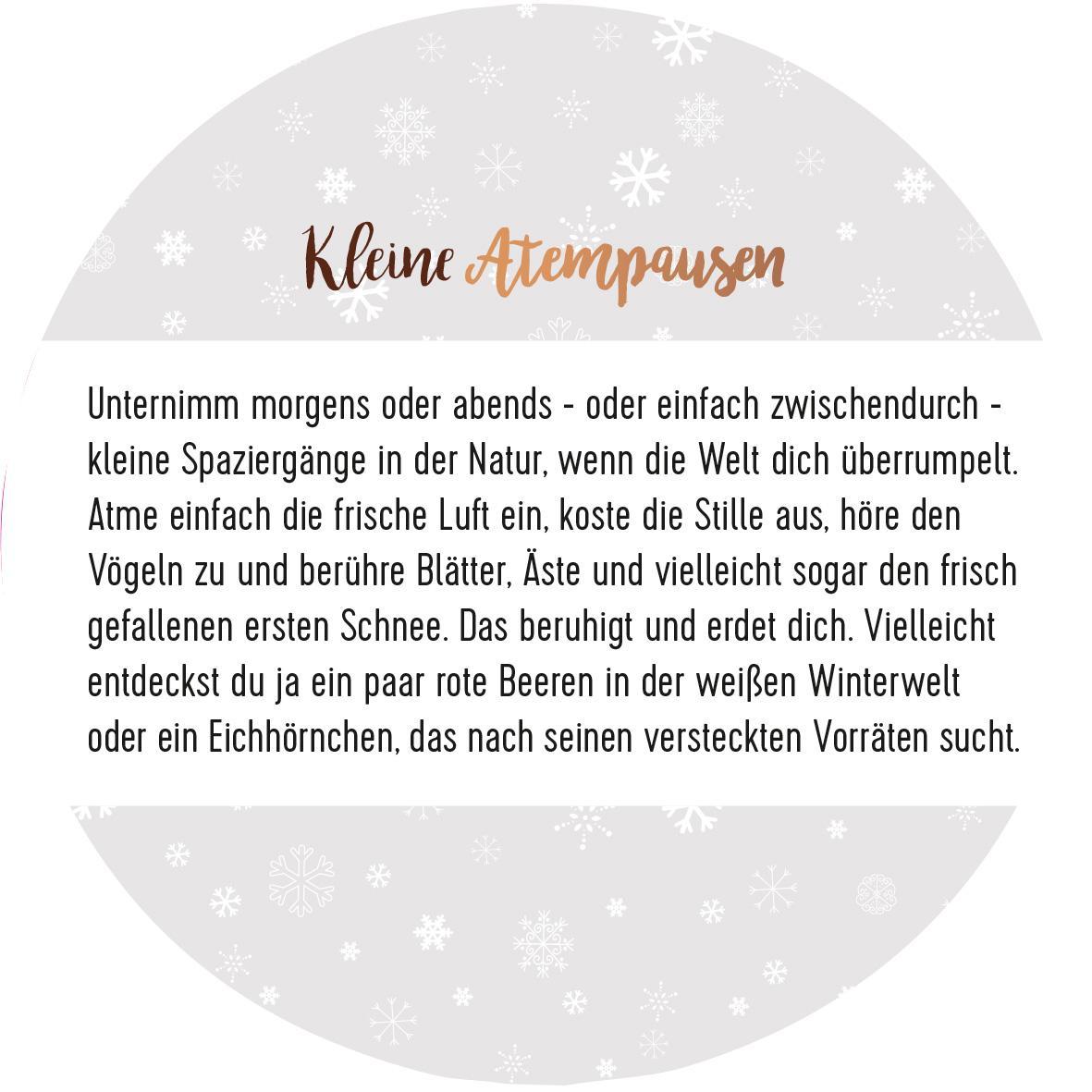 Beispielinhalt (Bild) Adventskalender in der Dose. 24 Momente der Achtsamkeit