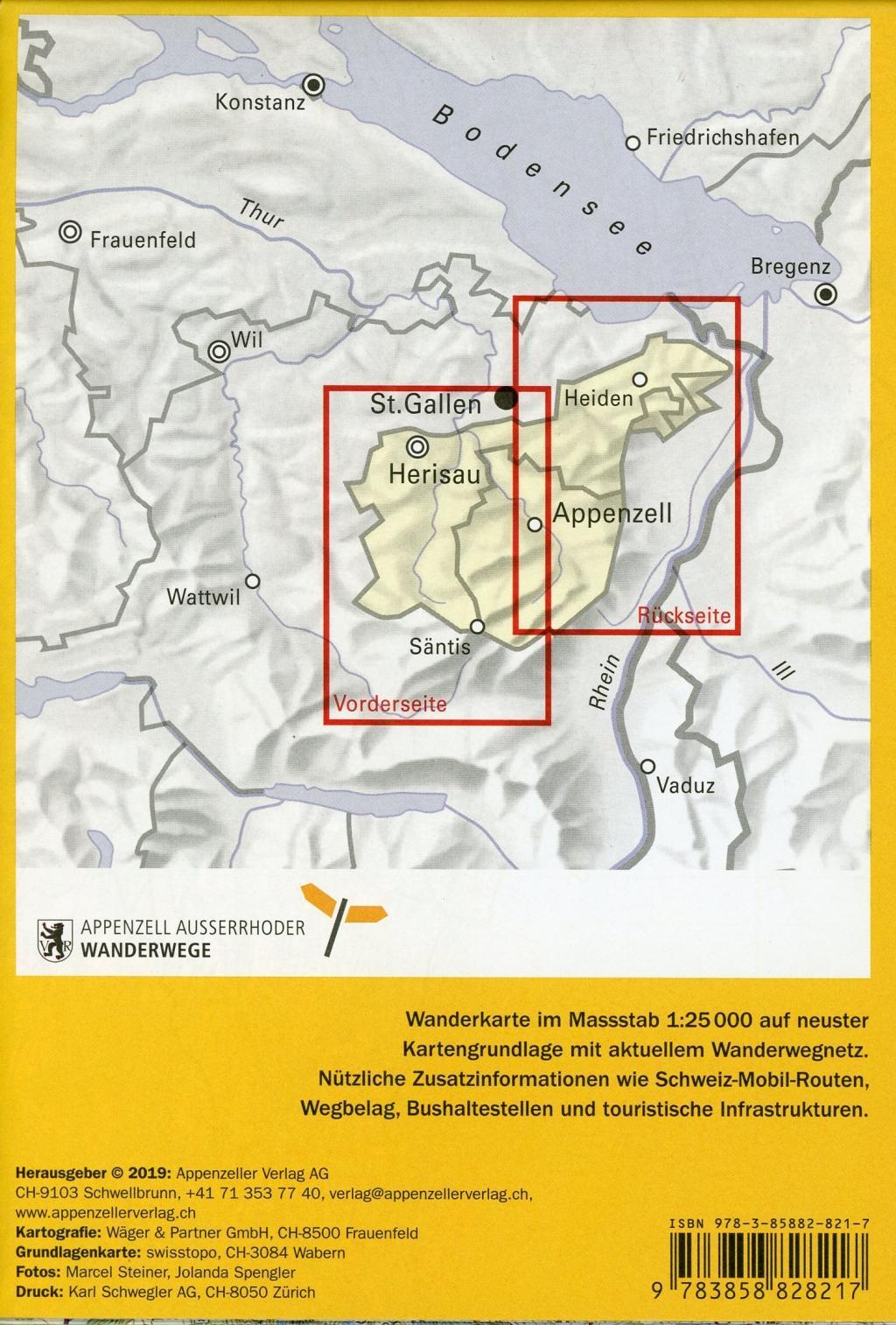 Beispielinhalt (Bild) Wanderkarte Appenzellerland 1:25000