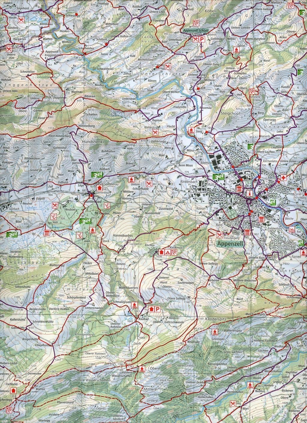 Beispielinhalt (Bild) Wanderkarte Appenzellerland 1:25000