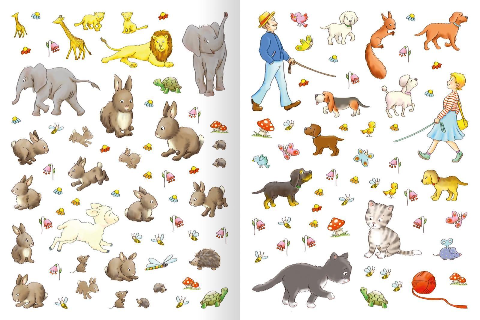 Beispielinhalt (Bild) Erstes Stickern Lieblingstiere