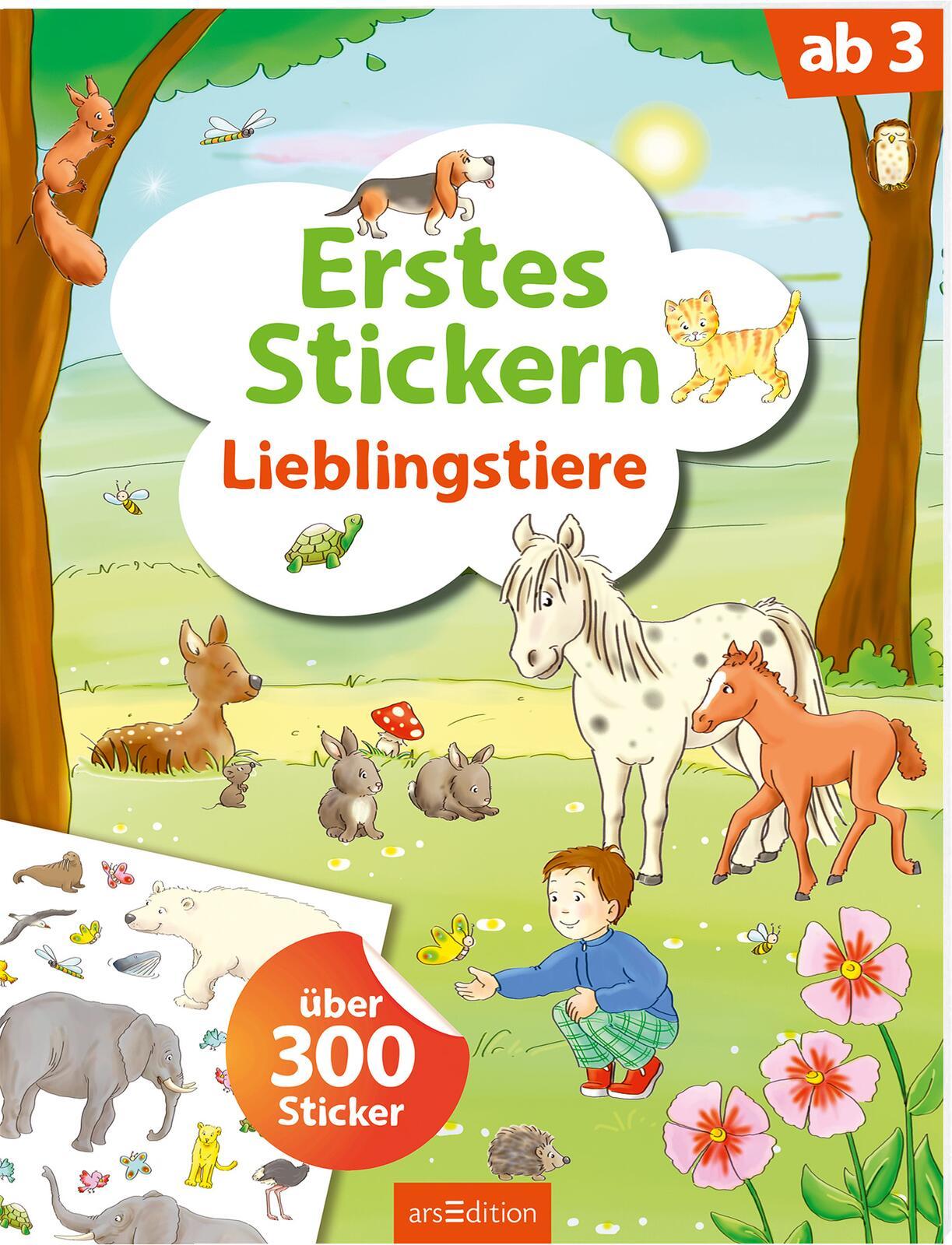 Vorderes Coverbild Erstes Stickern Lieblingstiere