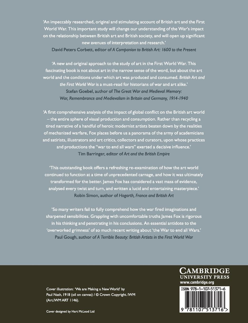 Rückseitencover British Art and the First World War, 1914-1924