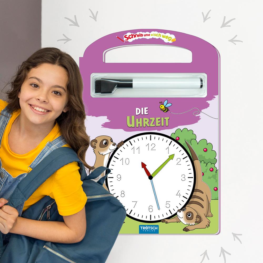 Beispielinhalt (Bild) Trötsch Die Uhrzeit Schreib und Wisch Weg mit Stift