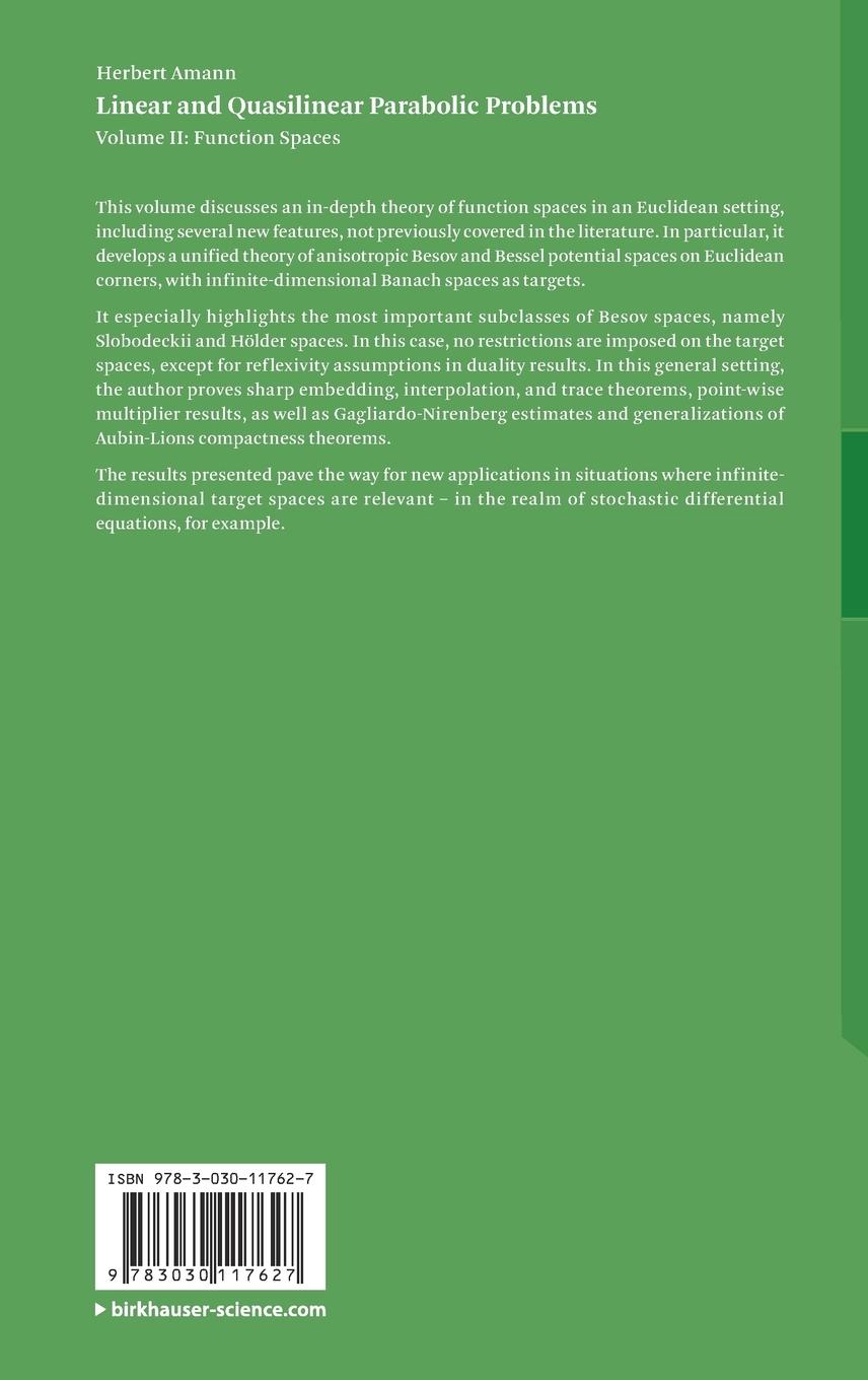Rückseitencover Linear and Quasilinear Parabolic Problems