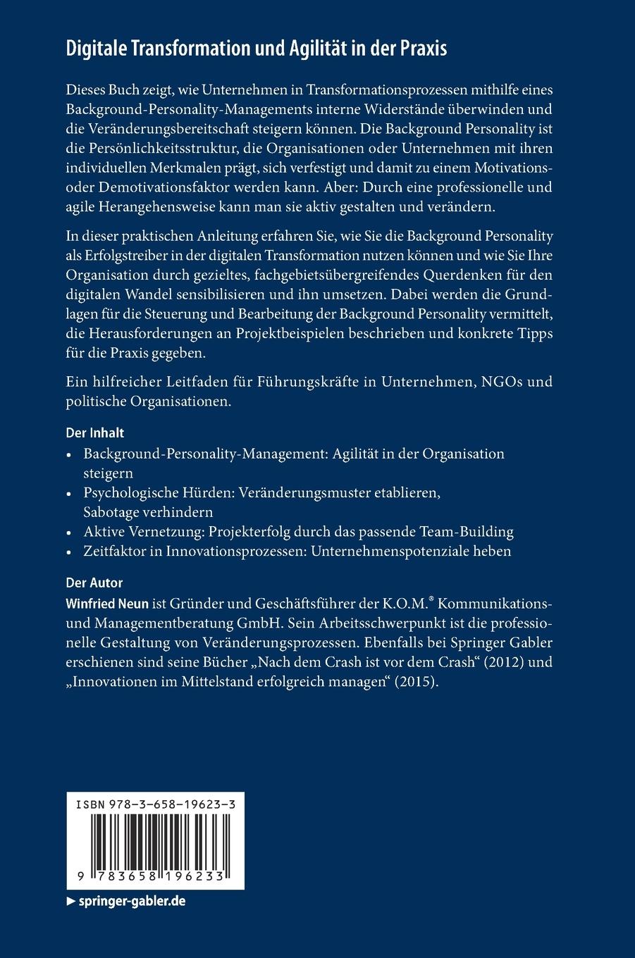 Rückseitencover Digitale Transformation und Agilität in der Praxis